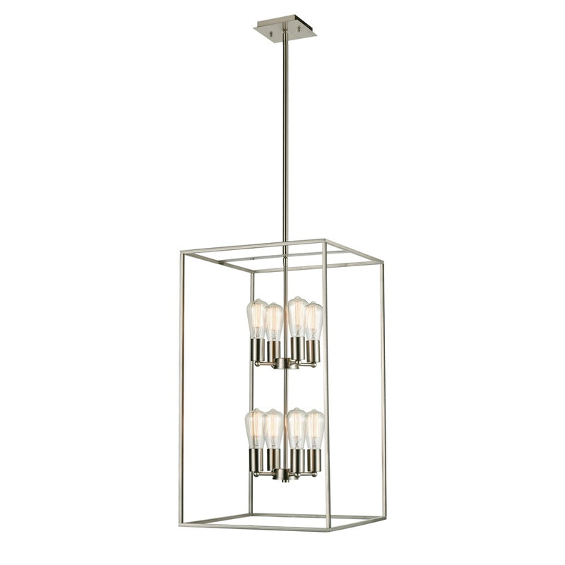 Atlas Lighting Williamsport 17in 8-Light Pendant | Transitional Brushed Nickel Metal | Kitchen Island & Dining Room | Model CL11847-NK