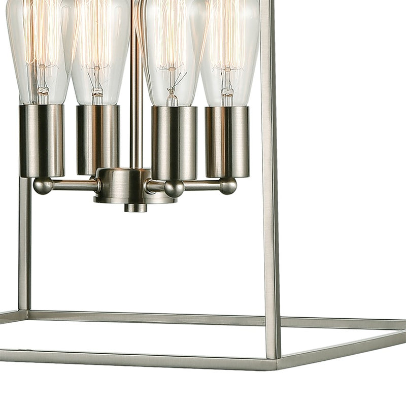 Atlas Lighting Williamsport 17in 8-Light Pendant | Transitional Brushed Nickel Metal | Kitchen Island & Dining Room | Model CL11847-NK