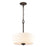 Atlas Lighting Winslow 15''W 3Lt Pendant, Oil Rubbed Bronze/White
