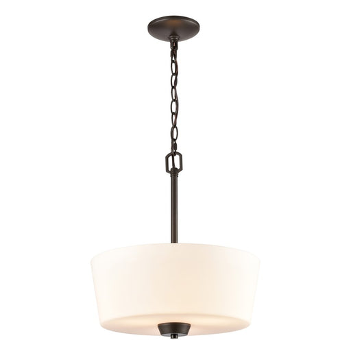 Atlas Lighting Winslow 15''W 3Lt Pendant, Oil Rubbed Bronze/White