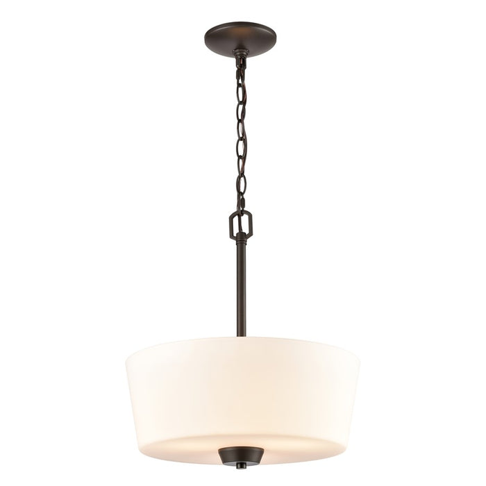 Atlas Lighting Winslow 15''W 3Lt Pendant, Oil Rubbed Bronze/White