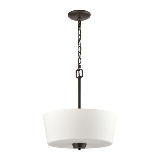 Atlas Lighting Winslow 15''W 3Lt Pendant, Oil Rubbed Bronze/White