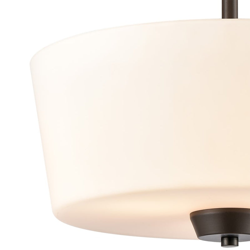 Atlas Lighting Winslow 15in 3-Light Pendant | Traditional Oil Rubbed Bronze and White Frosted Glass | Kitchen Island & Dining Room | Model CL11848-BZ