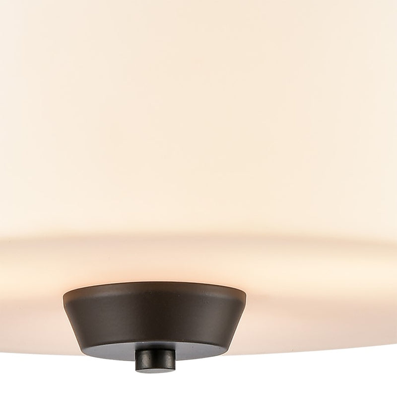 Atlas Lighting Winslow 15''W 3Lt Pendant, Oil Rubbed Bronze/White