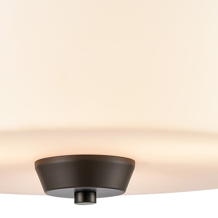 Atlas Lighting Winslow 15''W 3Lt Pendant, Oil Rubbed Bronze/White