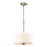 Atlas Lighting Winslow 15'' Wide 3Lt Pendant, Brushed Nickel/White