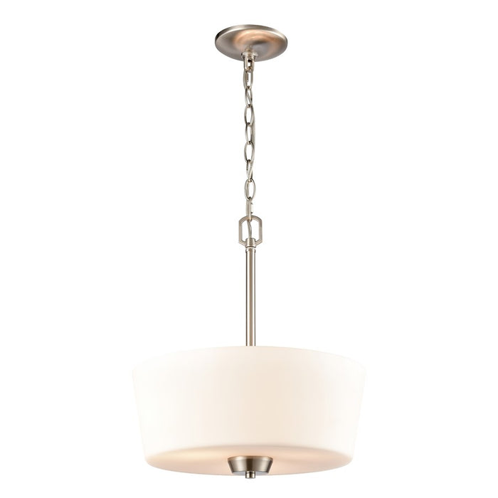 Atlas Lighting Winslow 15'' Wide 3Lt Pendant, Brushed Nickel/White