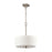 Atlas Lighting Winslow 15'' Wide 3Lt Pendant, Brushed Nickel/White