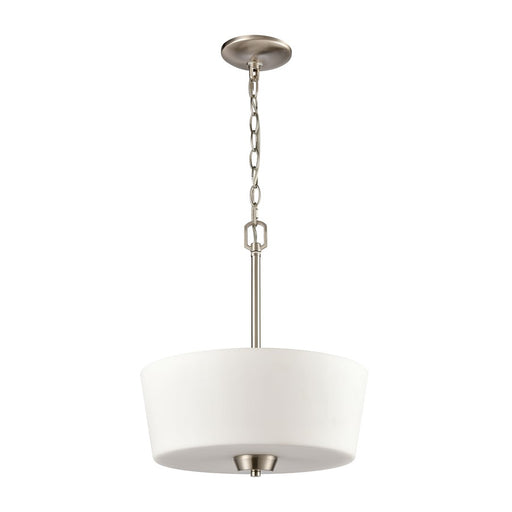 Atlas Lighting Winslow 15'' Wide 3Lt Pendant, Brushed Nickel/White