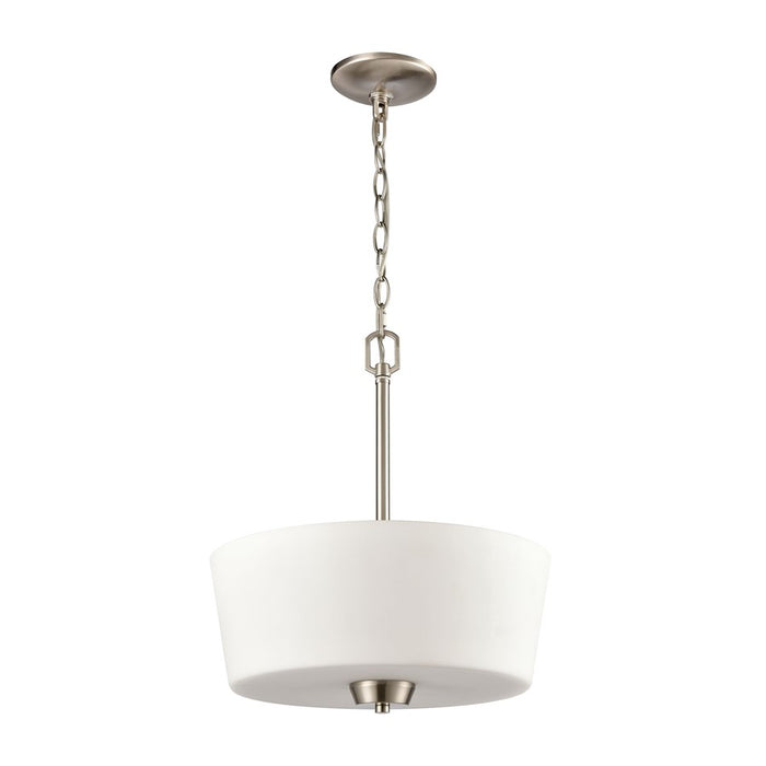 Atlas Lighting Winslow 15'' Wide 3Lt Pendant, Brushed Nickel/White