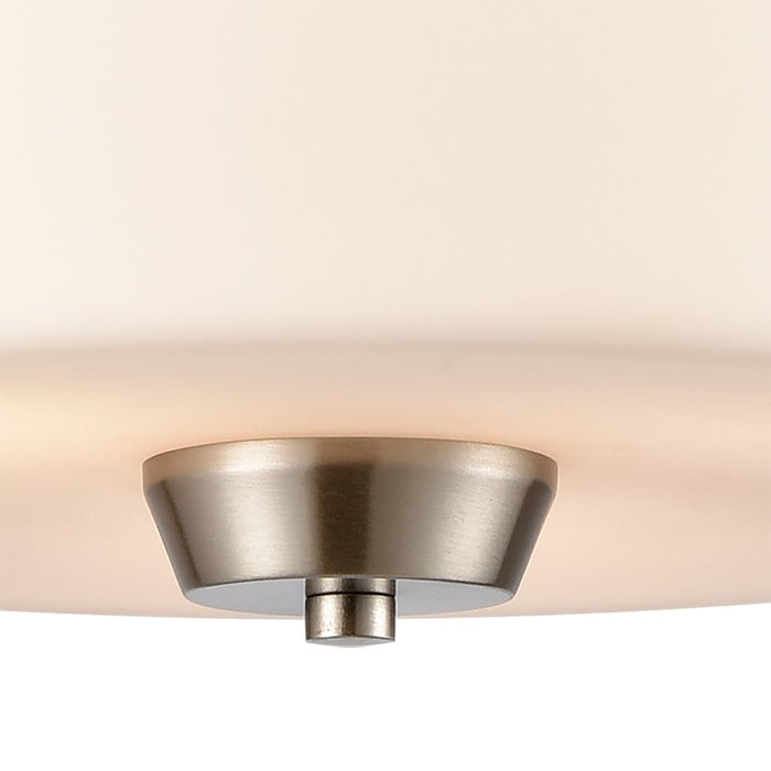 Atlas Lighting Winslow 15'' Wide 3Lt Pendant, Brushed Nickel/White