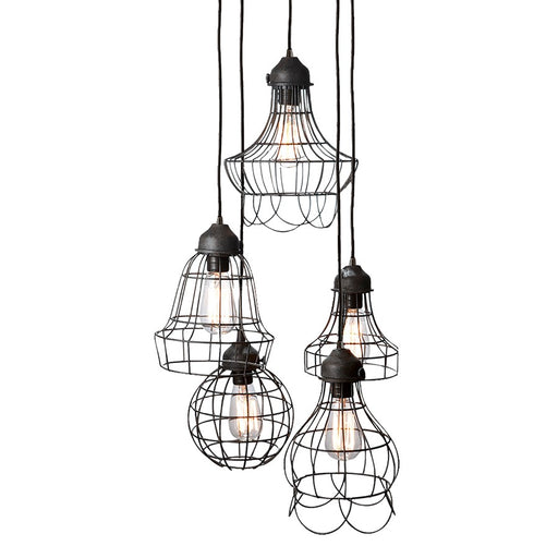 Atlas Lighting Wire 15'' Wide 5Lt Pendant, Oil Rubbed Bronze/Black
