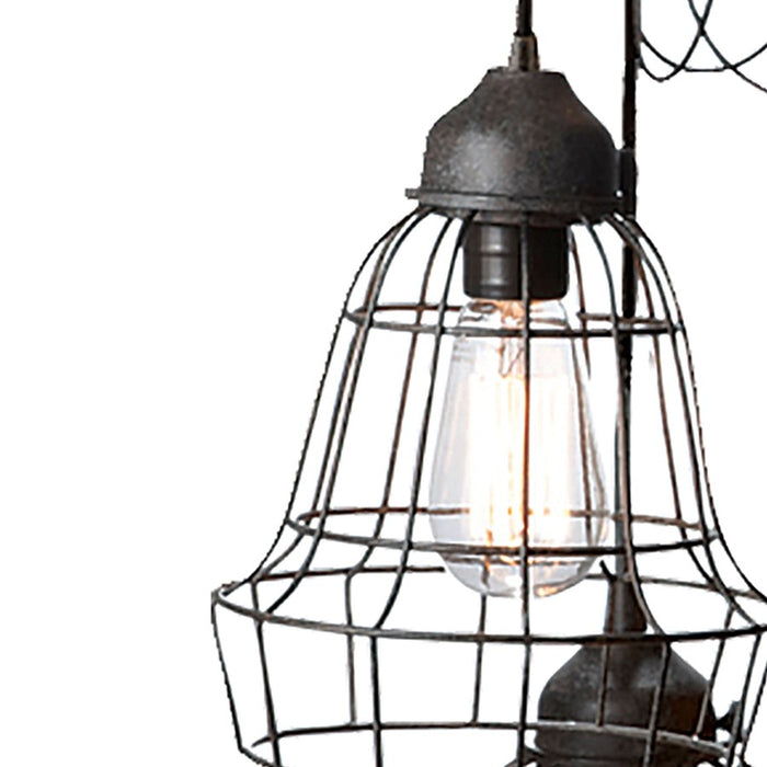 Atlas Lighting Wire 15'' Wide 5Lt Pendant, Oil Rubbed Bronze/Black