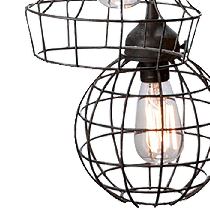 Atlas Lighting Wire 15'' Wide 5Lt Pendant, Oil Rubbed Bronze/Black