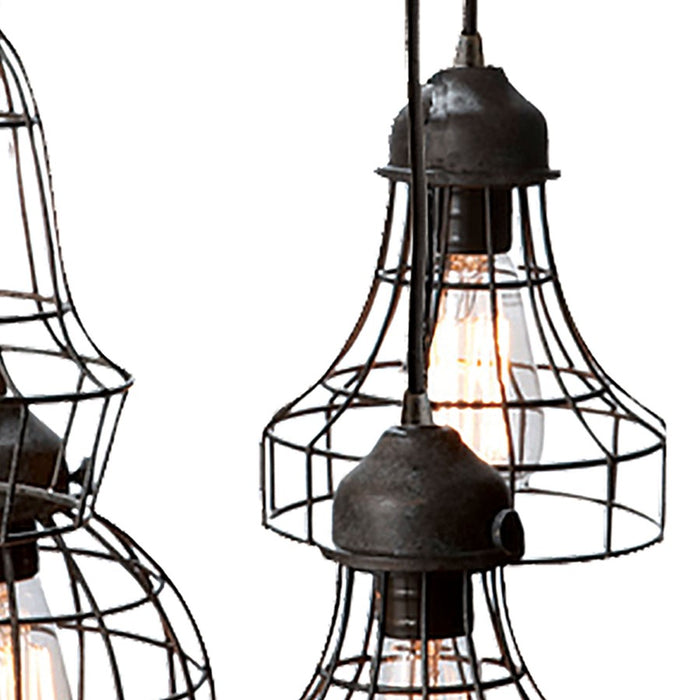 Atlas Lighting Wire 15'' Wide 5Lt Pendant, Oil Rubbed Bronze/Black