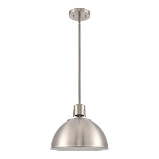 Atlas Lighting Zayne 12'' Wide 1Lt Pendant, Brushed Nickel/Silver