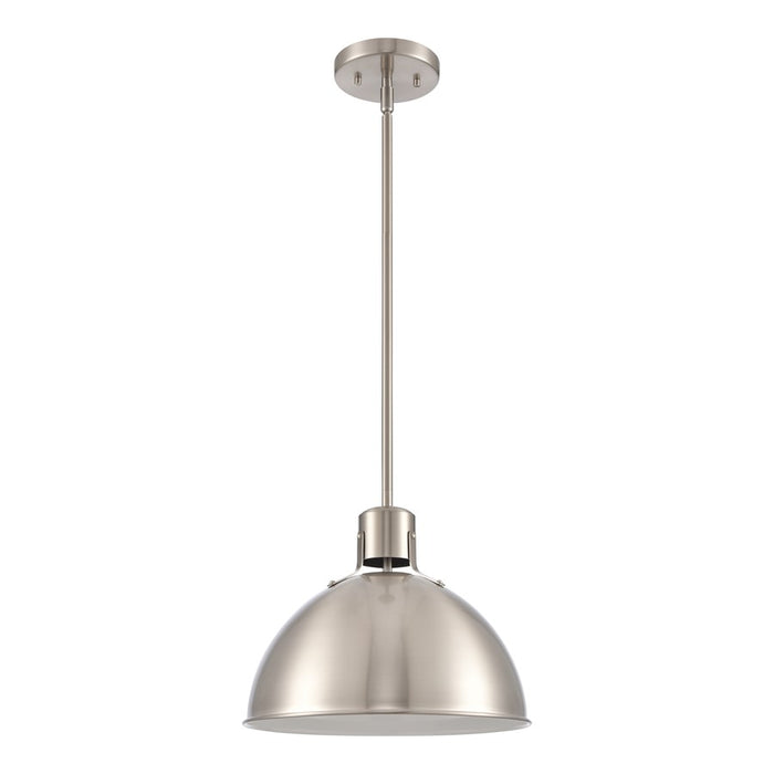 Atlas Lighting Zayne 12'' Wide 1Lt Pendant, Brushed Nickel/Silver