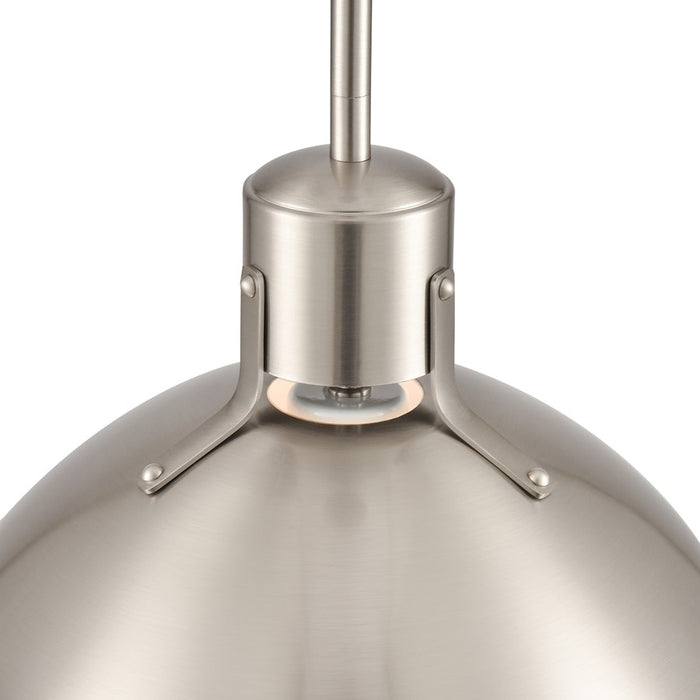 Atlas Lighting Zayne 12'' Wide 1Lt Pendant, Brushed Nickel/Silver