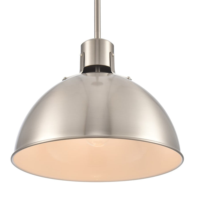 Atlas Lighting Zayne 12'' Wide 1Lt Pendant, Brushed Nickel/Silver