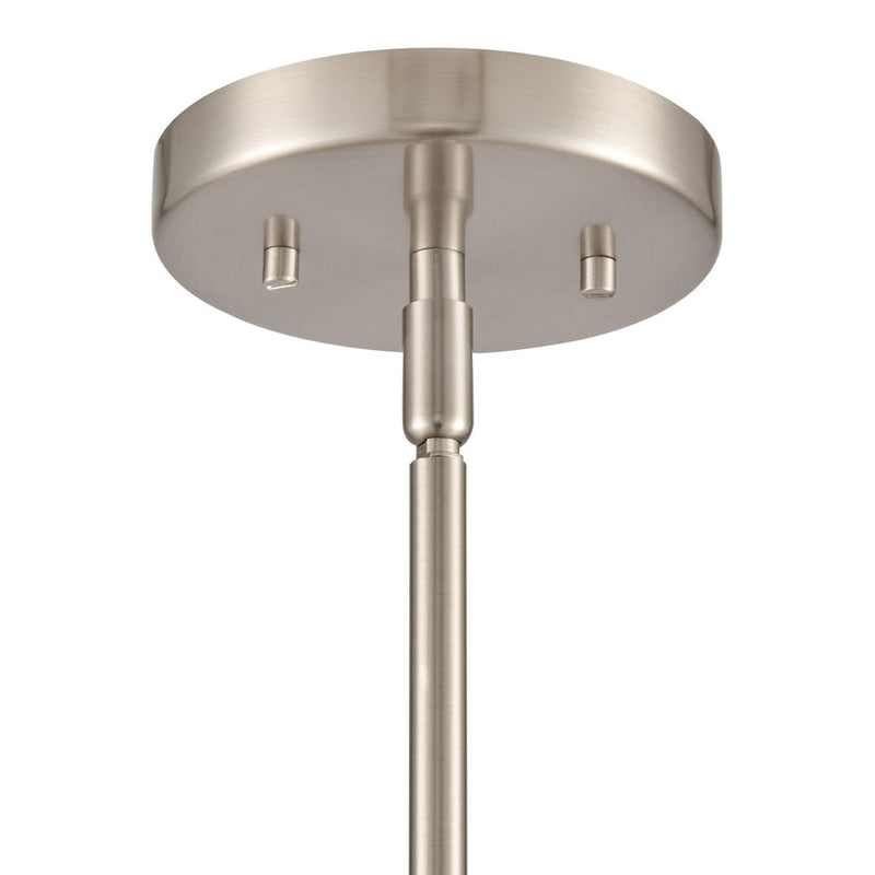 Atlas Lighting Zayne 12in 1-Light Pendant | Modern Brushed Nickel and Silver Metal Dome | Kitchen Island & Dining Room | Model CL11850-NK