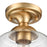 Atlas Lighting Agnes 8''W 1Lt Semi Flush Mount, Satin Brass/Clear