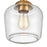 Atlas Lighting Agnes 8''W 1Lt Semi Flush Mount, Satin Brass/Clear