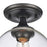 Atlas Lighting Angie 8''W 1Lt Semi Flush Mount, Matte Black/Clear