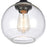 Atlas Lighting Angie 8''W 1Lt Semi Flush Mount, Matte Black/Clear