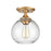 Atlas Lighting Angie 8''W 1Lt Semi Flush Mount, Satin Brass/Clear