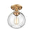 Atlas Lighting Angie 8''W 1Lt Semi Flush Mount, Satin Brass/Clear