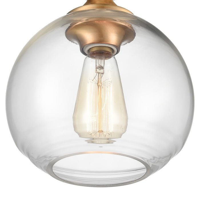 Atlas Lighting Angie 8''W 1Lt Semi Flush Mount, Satin Brass/Clear