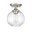 Atlas Lighting Angie 8'' Wide 1Lt Semi Flush Mount, Nickel/Clear