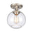 Atlas Lighting Angie 8'' Wide 1Lt Semi Flush Mount, Nickel/Clear