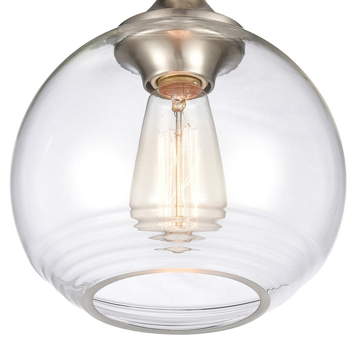 Atlas Lighting Angie 8'' Wide 1Lt Semi Flush Mount, Nickel/Clear