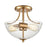 Atlas Lighting Astoria 15'' Wide 2Lt Semi Flush Mount, Gold/Clear