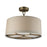 Atlas Lighting Baxter 16''W 3Lt Semi Flush Mount, Brass/Beige/White