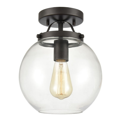 Atlas Lighting Bernice 9'' Wide 1Lt Semi Flush Mount, Bronze/Clear