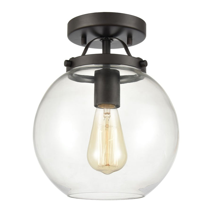 Atlas Lighting Bernice 9'' Wide 1Lt Semi Flush Mount, Bronze/Clear