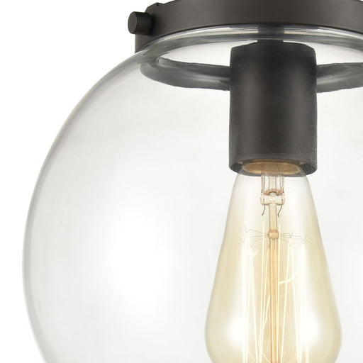 Atlas Lighting Bernice 9'' Wide 1Lt Semi Flush Mount, Bronze/Clear