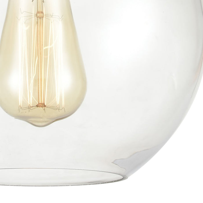 Atlas Lighting Bernice 9'' Wide 1Lt Semi Flush Mount, Bronze/Clear