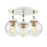 Atlas Lighting Boudreaux 15''W 3Lt Semi Flush Mount, White/Clear