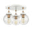 Atlas Lighting Boudreaux 15''W 3Lt Semi Flush Mount, White/Clear
