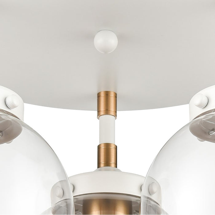 Atlas Lighting Boudreaux 15''W 3Lt Semi Flush Mount, White/Clear