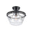 Atlas Lighting Boyer 12'' Wide 1Lt Semi Flush Mount, Black/Clear