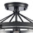 Atlas Lighting Boyer 12'' Wide 1Lt Semi Flush Mount, Black/Clear
