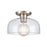 Atlas Lighting Brewer 10'' Wide 1Lt Semi Flush Mount, Nickel/Clear