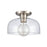 Atlas Lighting Brewer 10'' Wide 1Lt Semi Flush Mount, Nickel/Clear