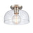 Atlas Lighting Brewer 10'' Wide 1Lt Semi Flush Mount, Nickel/Clear