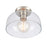 Atlas Lighting Brewer 10'' Wide 1Lt Semi Flush Mount, Nickel/Clear