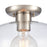 Atlas Lighting Brewer 10'' Wide 1Lt Semi Flush Mount, Nickel/Clear